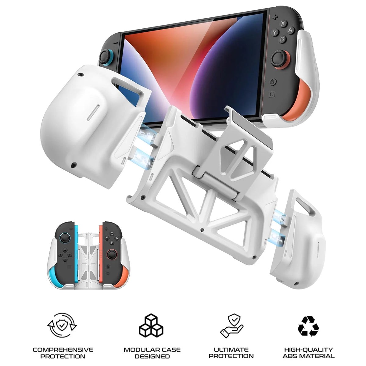 transnovo-detachable-magnetic-protective-case-with-stand-for-nintendo-switch-2-white-ns2-cs01