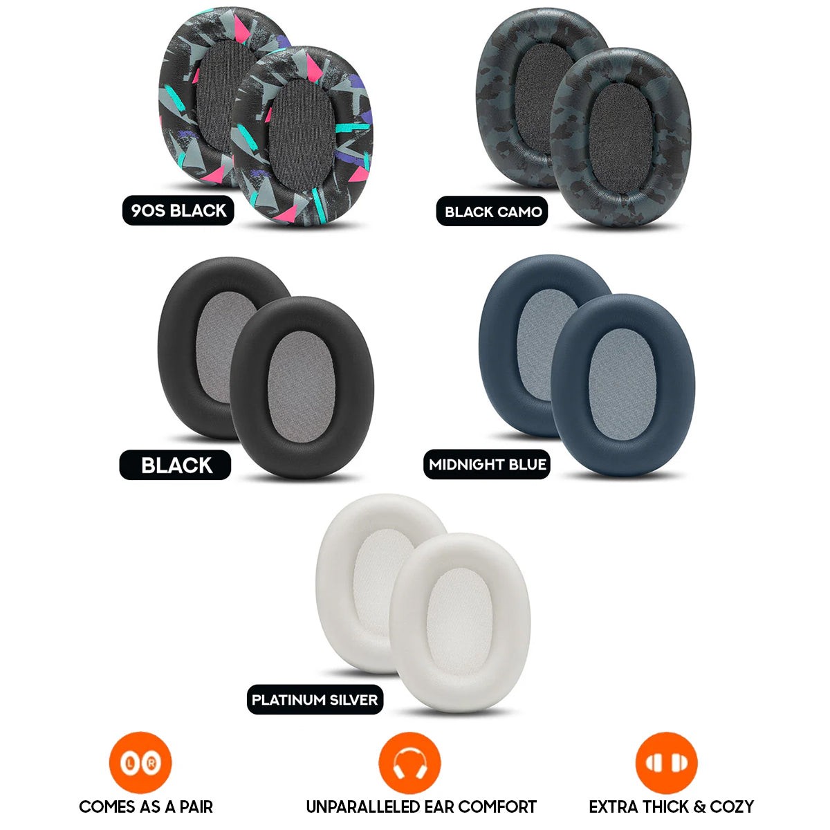 wicked-cushions-wc-padz-xm6-replacement-ear-pads-for-sony-wh-1000xm6-90s-black-black-camo-black-midnight-blue-platinum-silver