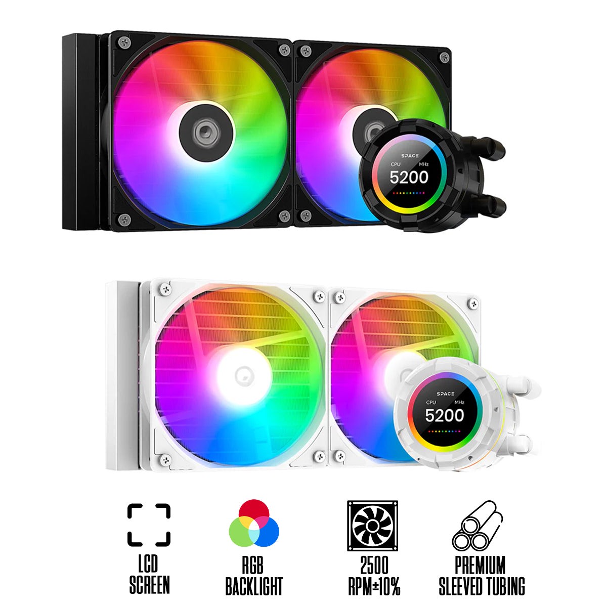 id-cooling-sl240-xe-lcd-aio-liquid-cpu-cooler-black-white
