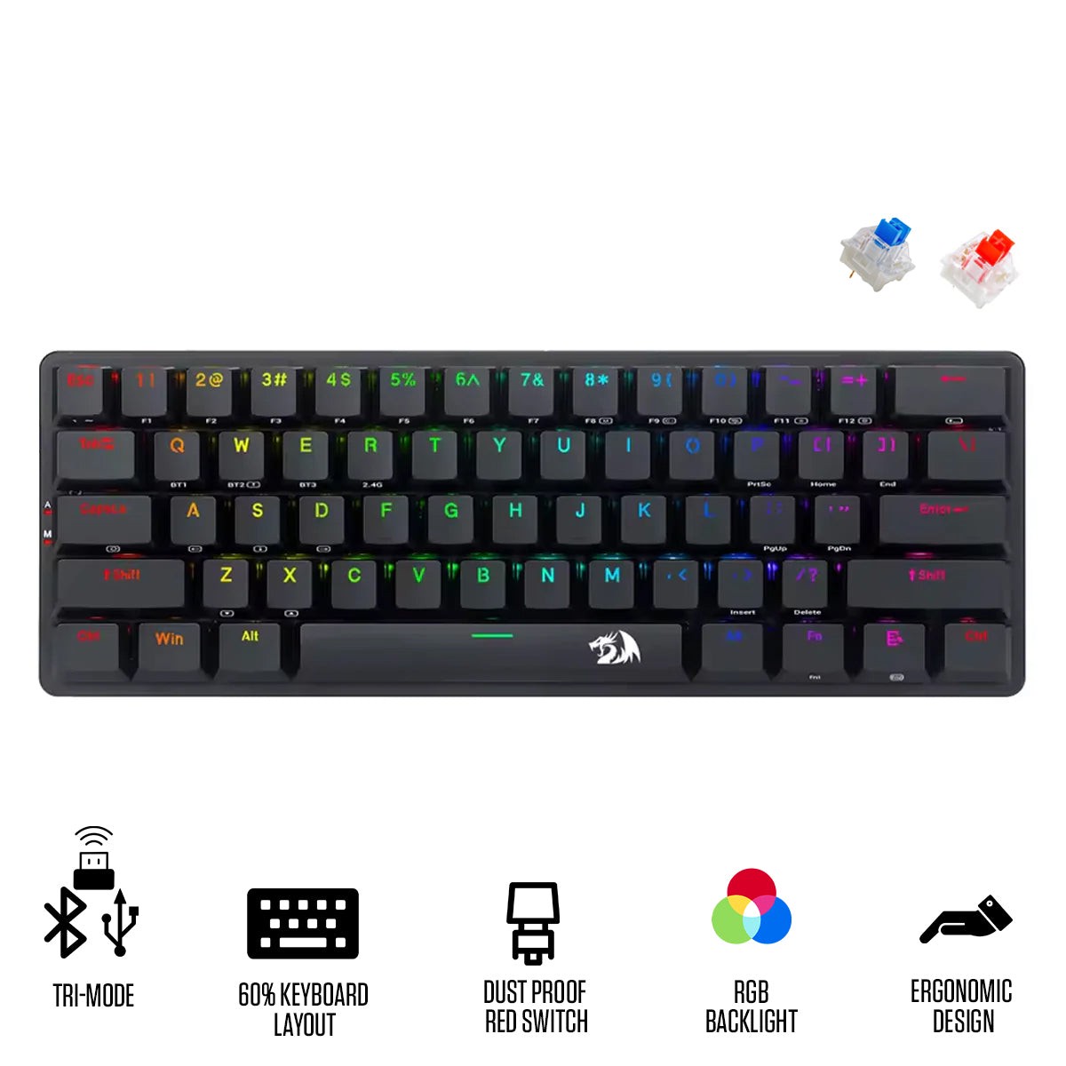 redragon-elise-pro-tri-mode-rgb-60-mechanical-gaming-keyboard-k615p-kbs-blue-switch-dust-proof-red-switch