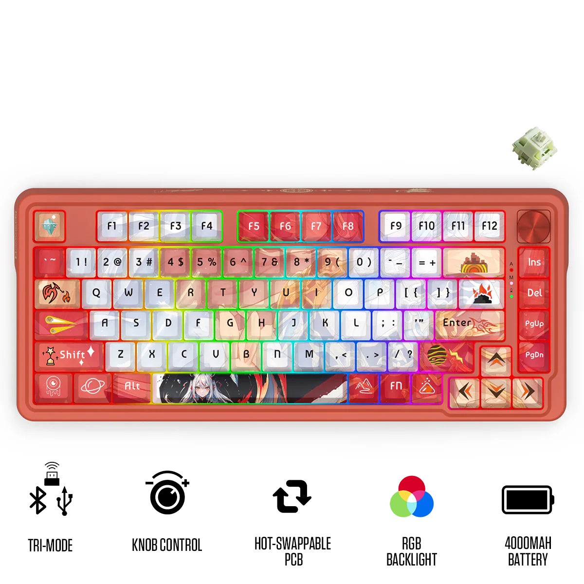 redragon-k673ak-ucal-pro-anime-ed-rgb-wireless-75-hot-swappable-gasket-mechanical-keyboard-with-knob-mint-mambo-linear-switch-k673ak-rgb-pro