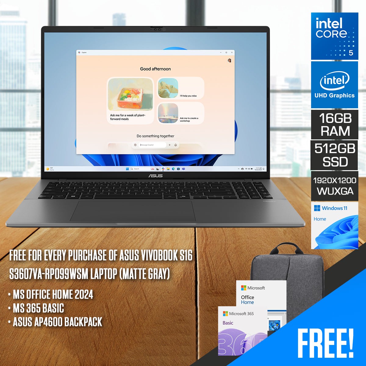 asus-vivobook-s16-s3607va-rp099wsm-laptop-16-wuxga-ips-144hz-core-5-210h-16gb-ram-512gb-ssd-intel-uhd-graphics-windows-11-home-ms-office-home-2024-ms-365-basic-asus-ap4600