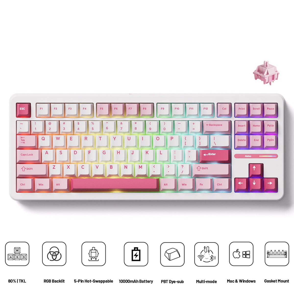 akko-tac87-prunus-lannesiana-multi-mode-rgb-hot-swappable-mechanical-keyboard-akko-stellar-rose-switch