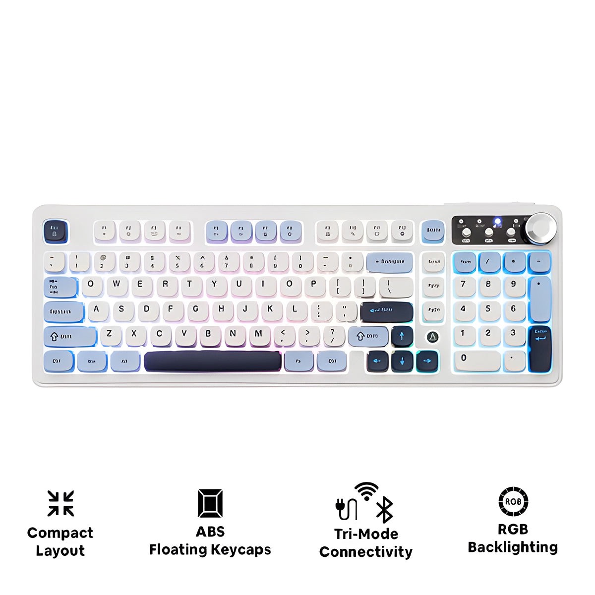 ajazz-af98-plus-rgb-tri-mode-97-keys-membrane-keyboard-blue-white-blue