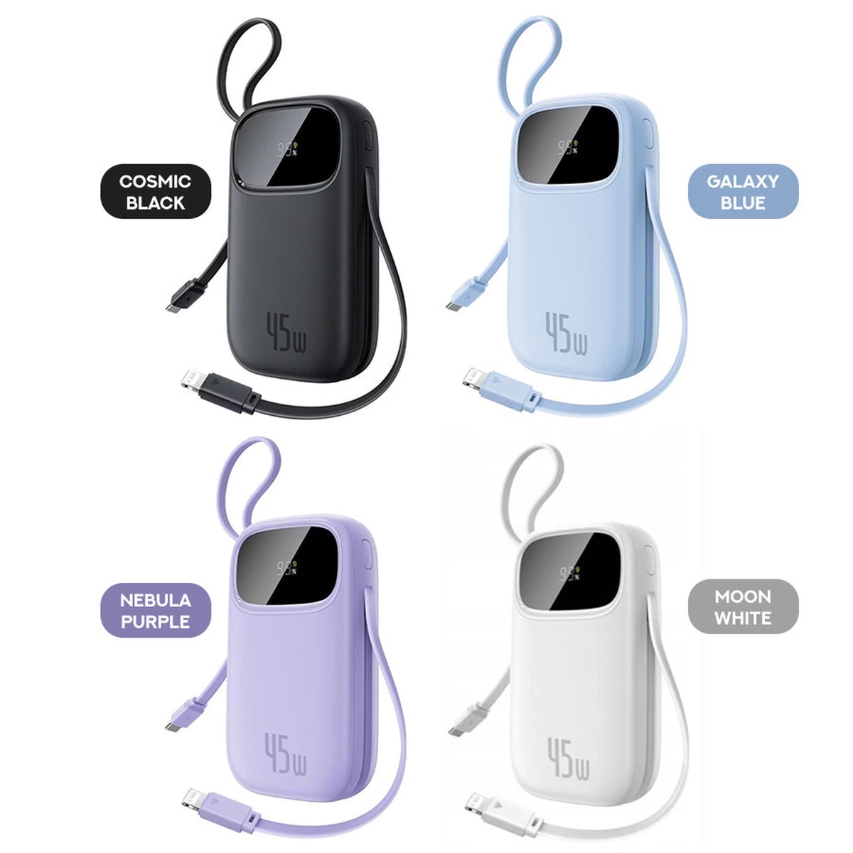 baseus-enerfill-fc31-qpow-3-digital-display-power-bank-with-built-in-usb-c-ip-cable-20000mah-45w-cosmic-black-galaxy-blue-moon-white-nebula-purple