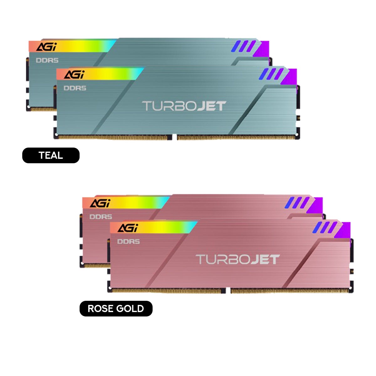 agi-turbojet-ud858-rgb-32gb-16gbx2-ddr5-6000mhz-cl30-1-35v-gaming-memory-modules-teal-rose-gold