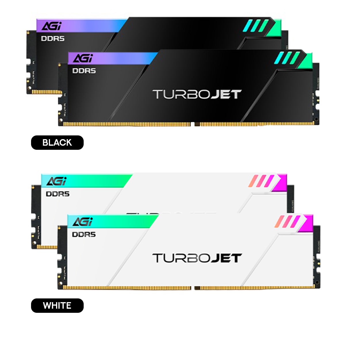 agi-turbojet-ud858-rgb-32gb-16gbx2-ddr5-7600mhz-cl36-1-5v-gaming-memory-modules-black-white