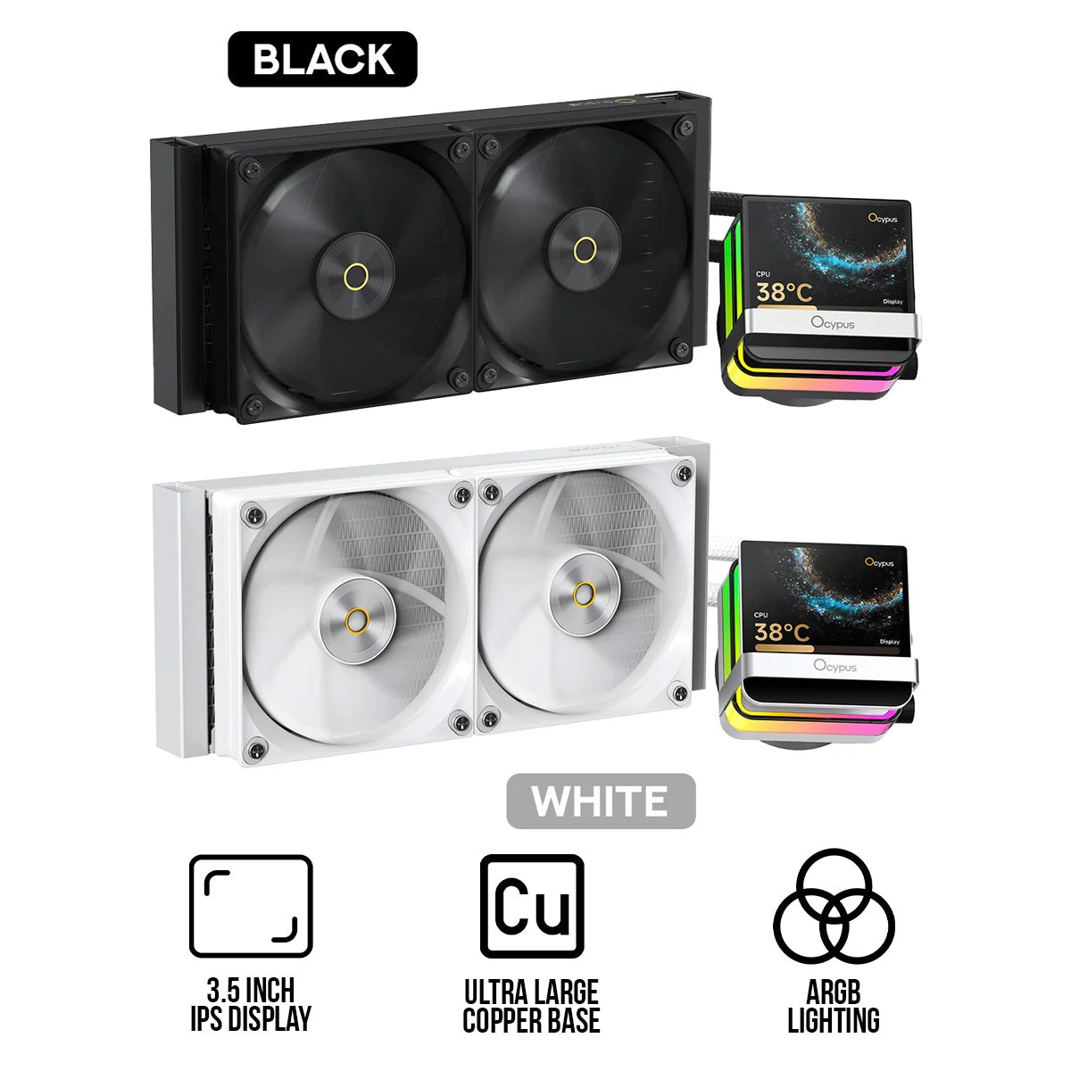 ocypus-sigma-l24-pro-240mm-argb-aio-liquid-cooler-with-3-5-square-ips-screen-black-white