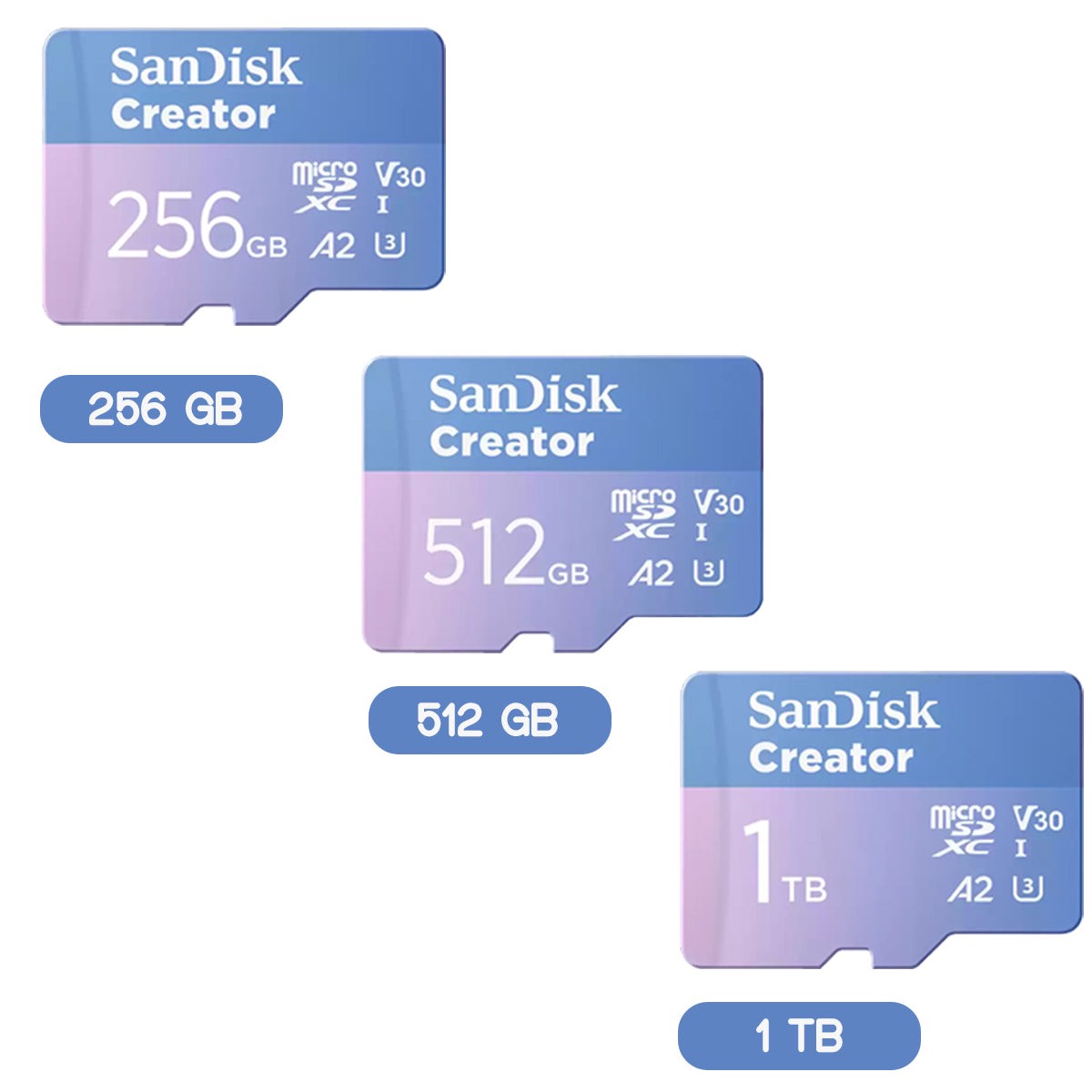 sandisk-creator-uhs-i-190mb-s-read-130-mb-s-write-microsd-card-with-adapter-256gb-512gb-1tb