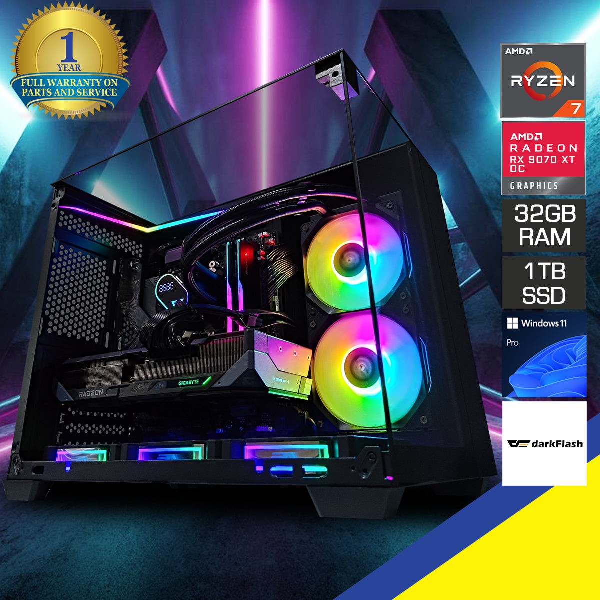 sophos-th285-black-desktop-gaming-pc-amd-ryzen-7-7700-32gb-ram-1tb-ssd-with-wifi-bluetooth-rx-9070-xt-oc-windows-11-pro