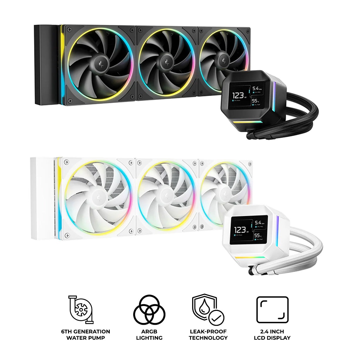 deepcool-lm360-360mm-6th-gen-argb-liquid-cooler-with-2-4-lcd-screen-black-white-r-lm360-bkdmmc-1-r-lm360-whdmmc-1