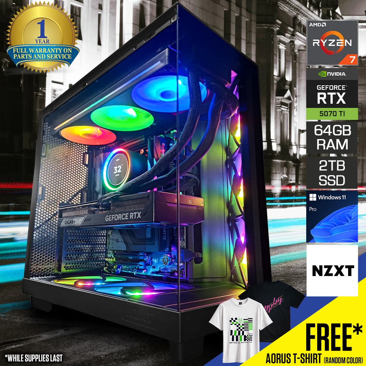 ultra-h6-flow-black-desktop-gaming-pc-amd-ryzen-7-7800x3d-64gb-ram-2tb-ssd-w-wifi-bluetooth-geforce-rtx-5070-ti-windows-11-pro