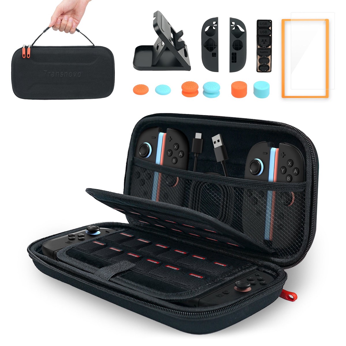 transnovo-protective-hard-portable-travel-carrying-case-with-protection-accessories-for-nintendo-switch-2-black-ns2-cc02