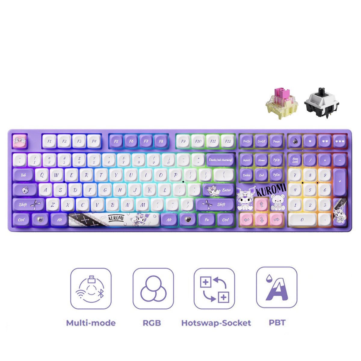 akko-kuromi-5108b-plus-multi-mode-rgb-hot-swappable-mechanical-keyboard-akko-ttc-gold-pink-switch-akko-v3-piano-pro