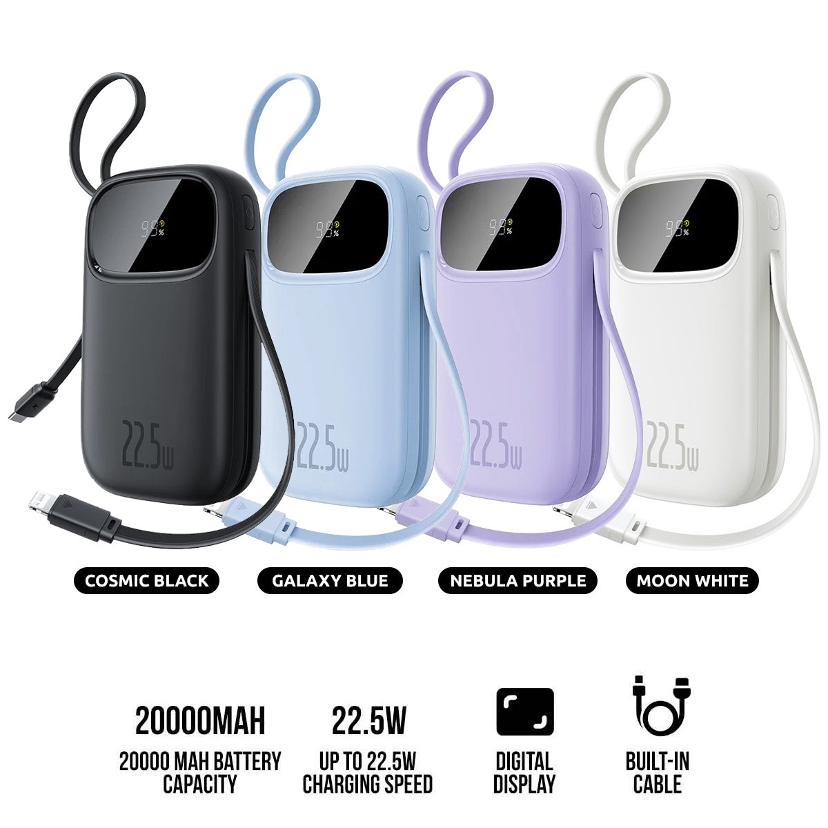 baseus-qpow-3-digital-display-fast-charging-power-bank-withbuilt-in-usb-c-ip-cable-20000mah-22-5w-comic-black-galaxy-blue-nebula-purple-moon-white