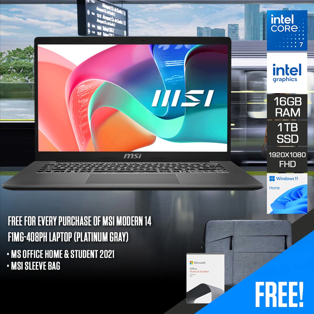 msi-modern-14-f1mg-408ph-laptop-platinum-gray-14-fhd-1920x1080-core-7-150u-16gb-ram-1tb-ssd-intel-graphics-windows-11-home-ms-office-home-student-2021-msi-sleeve-bag