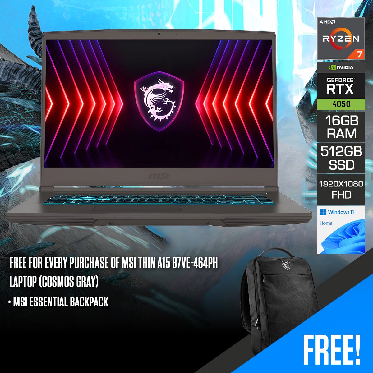 msi-thin-a15-b7ve-464ph-laptop-cosmos-gray-15-6-fhd-1920x1080-144hz-ips-ryzen-7-7735hs-16gb-ram-512gb-ssd-rtx-4050-windows-11-home-msi-essential-backpack