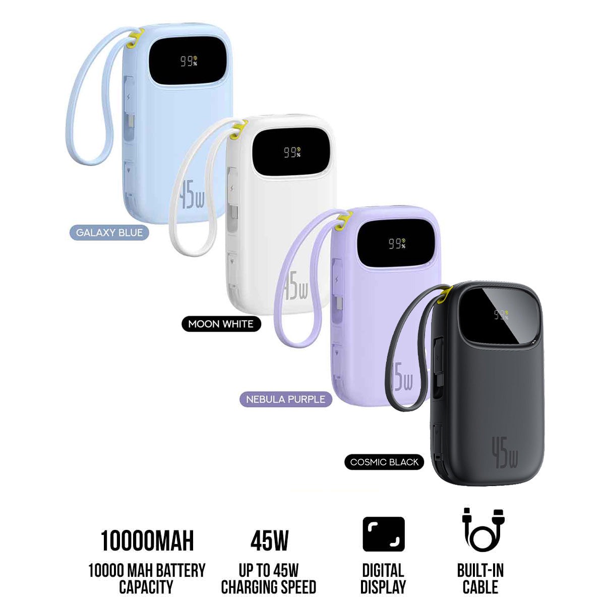 baseus-qpow-3-digital-display-fast-charging-power-bank-with-2-built-in-usb-c-cable-10000mah-45w-galaxy-blue-moon-white-nebula-purple-cosmic-black