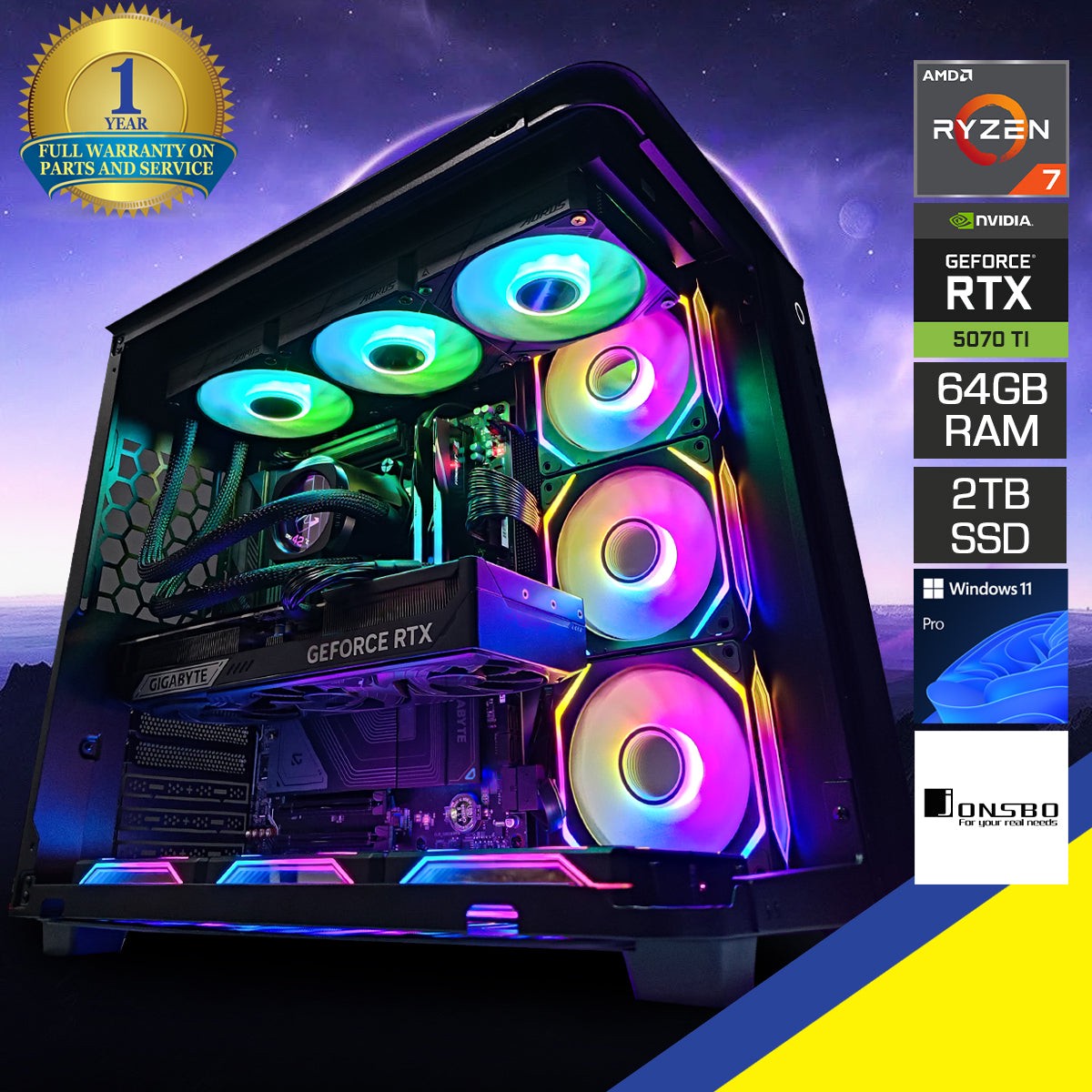 ultra-tk-3-black-desktop-gaming-pc-amd-ryzen-7-7800x3d-64gb-ram-2tb-ssd-rtx-5070-ti-windows-11-pro