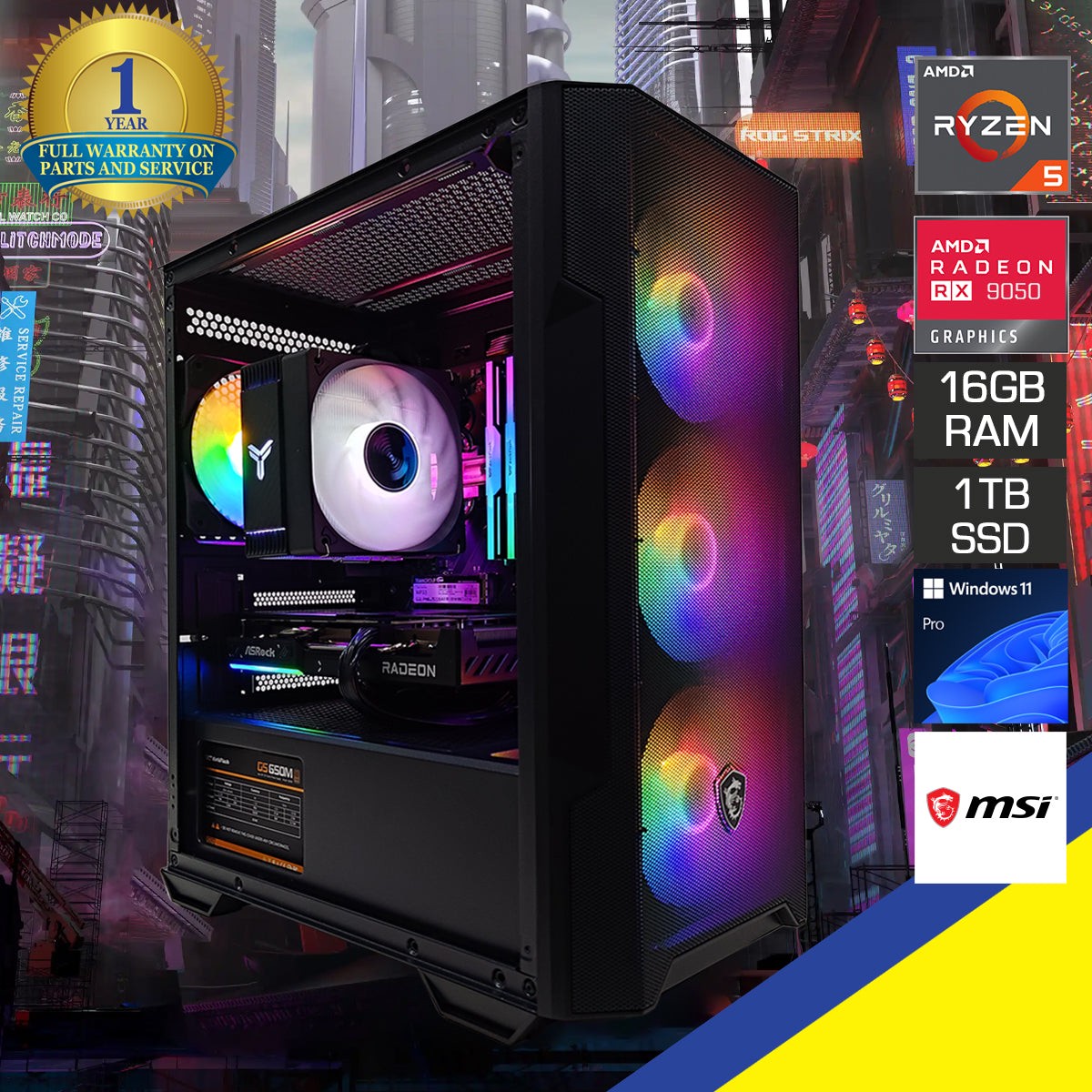 sigma-mag-forge-black-desktop-gaming-pc-amd-ryzen-5-5600-16gb-2x8gb-ram-1tb-ssd-rx-9050-windows-11-pro