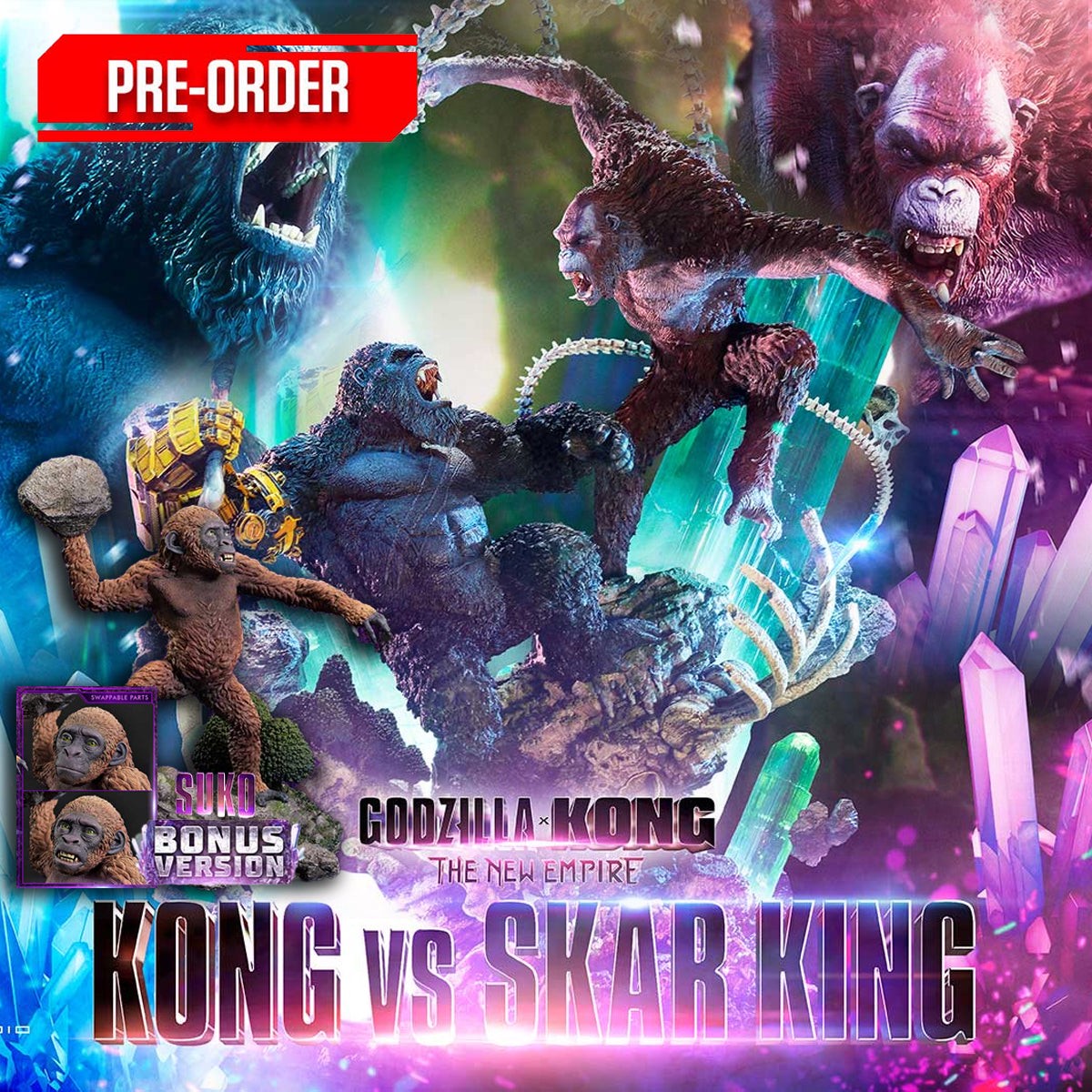 ultimate-diorama-masterline-godzilla-x-kong-the-new-empire-film-kong-vs-skar-king-bonus-version-pre-order-downpayment