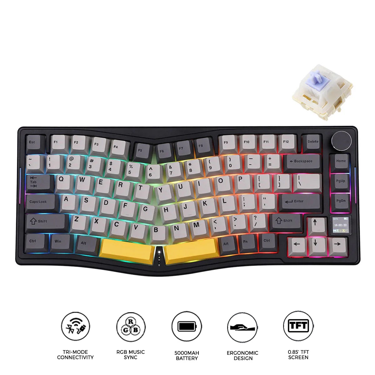 ajazz-aks075-rgb-tri-mode-75-keys-hotswappable-mechanical-keyboard-with-screen-black-gray-yellow-gift-switch