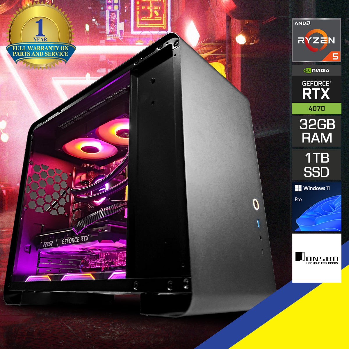 aurora-u4-mini-black-desktop-gaming-pc-amd-ryzen-5-7600-32gb-ram-1tb-ssd-rtx-4070-windows-11-pro