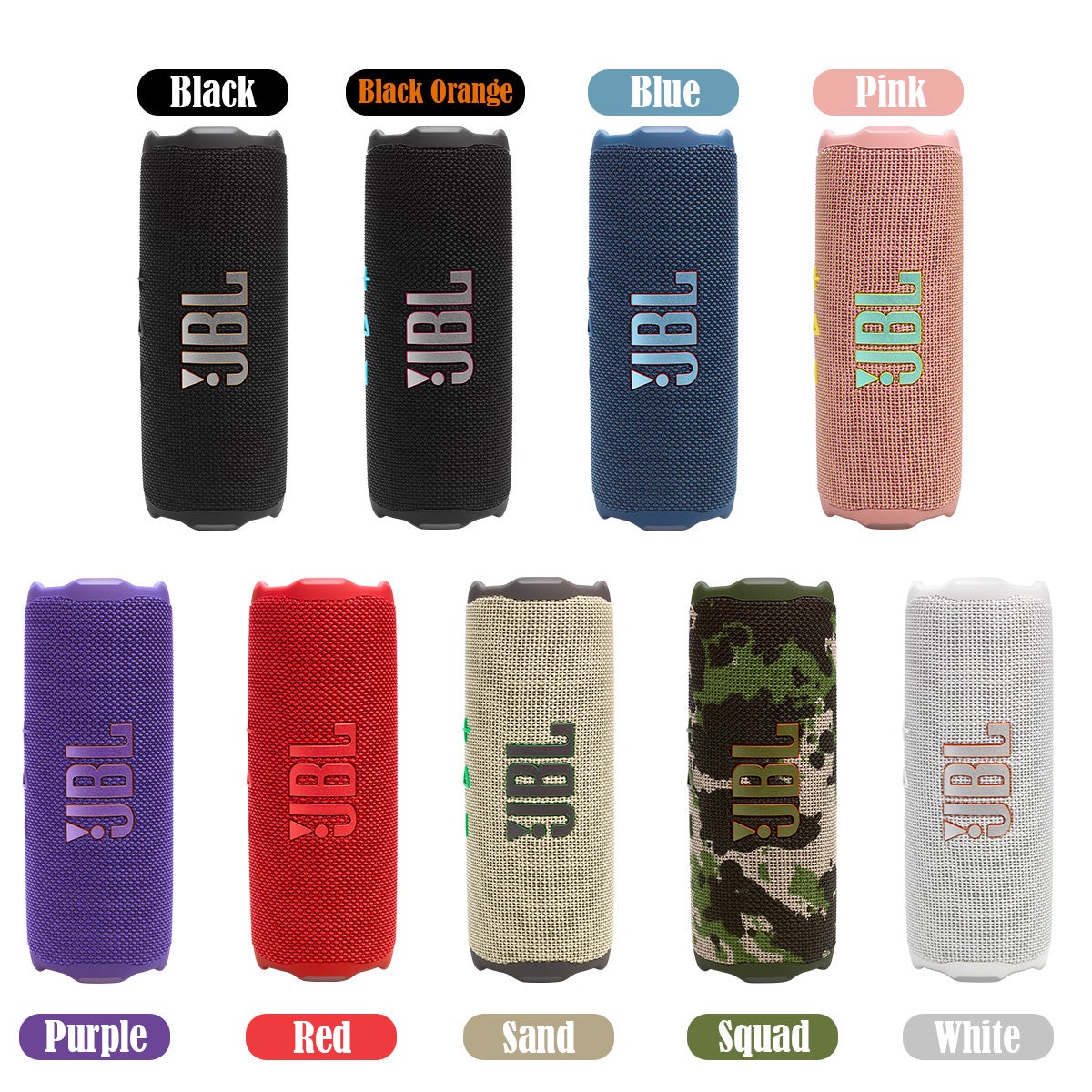 jbl-flip-7-portable-waterproof-drop-proof-speaker-black-black-orange-blue-pink-purple-red-sand-squad-white