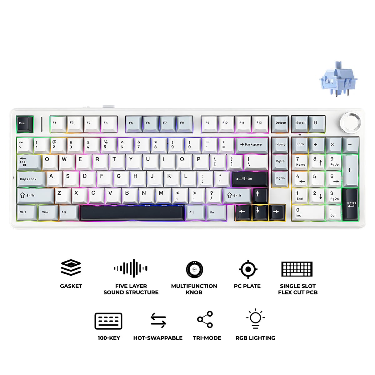 aula-f99-pro-tri-mode-96-100-key-gasket-mounted-mechanical-keyboard-with-knob-star-vector-switch-blue-white-black