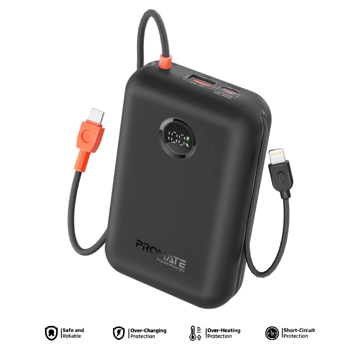 promate-powerpod-30-30000mah-compact-power-bank-with-built-in-usb-c-lightning-cable-black