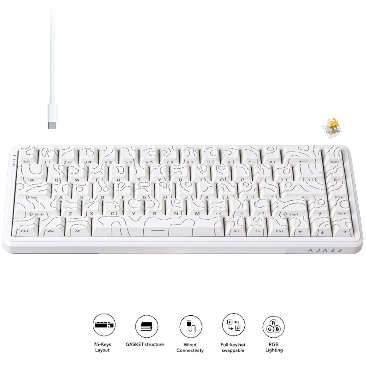ajazz-ak680-max-rgb-wired-68-keys-gasket-mounted-hot-swappable-mechanical-keyboard-contour-white-magnetic-grain-hifi-switch
