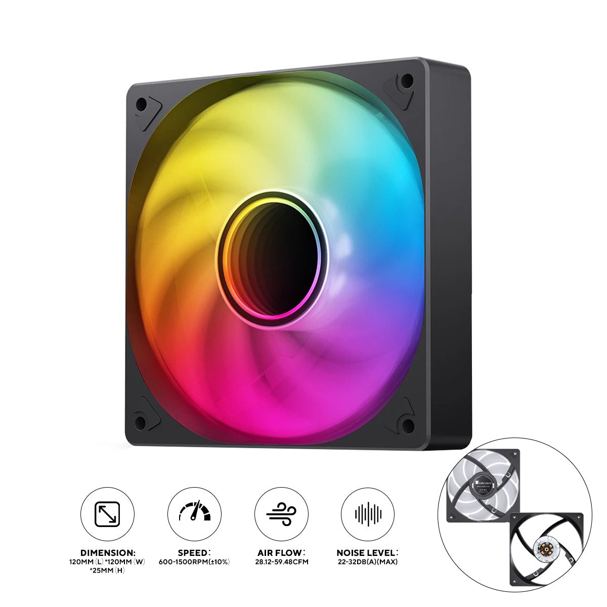 jonsbo-sl-120b-argb-120mm-silent-series-fan-black