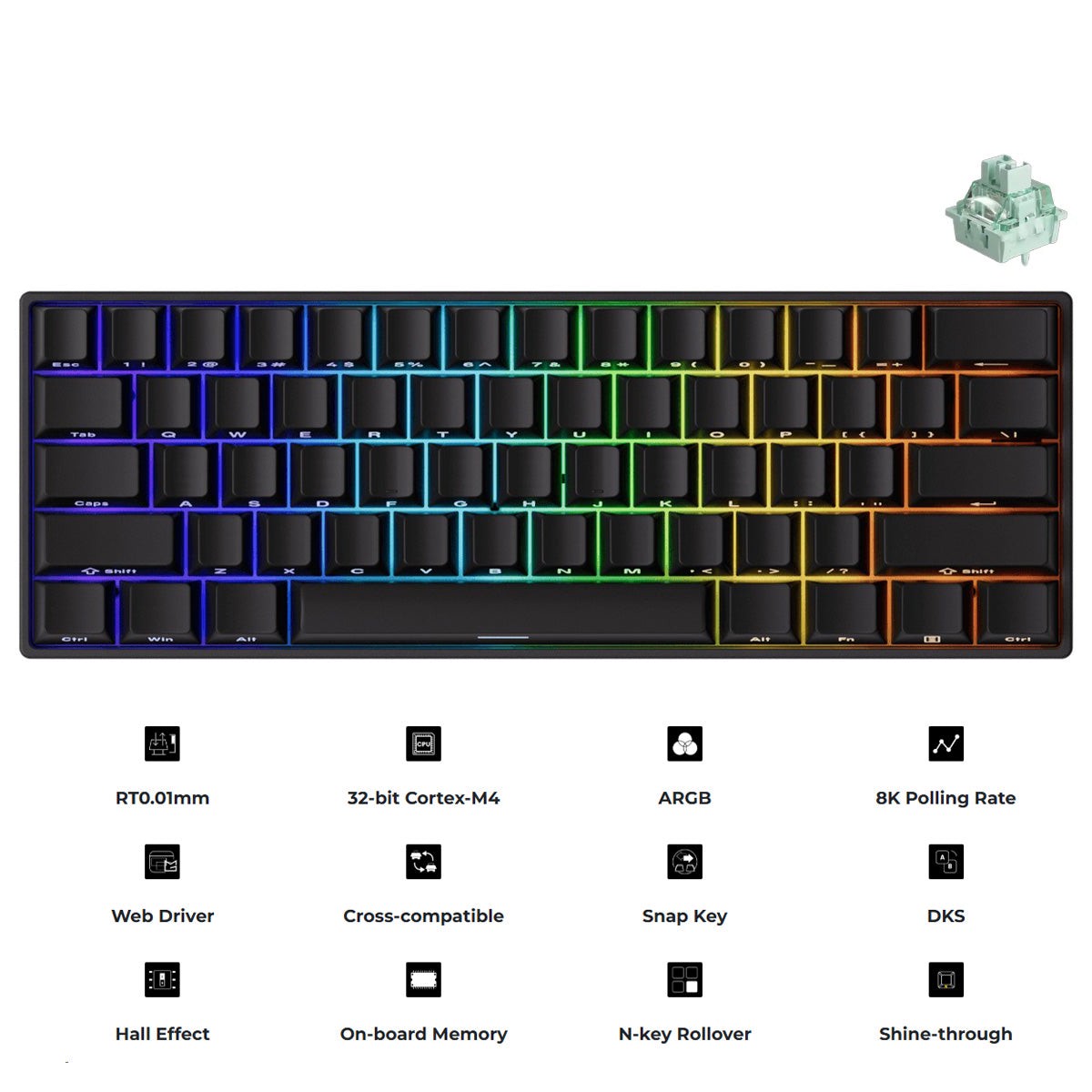 monsgeek-fun60-pro-sp-shine-through-black-multi-mode-rgb-mechanical-keyboard-akko-glare-magnetic-switch