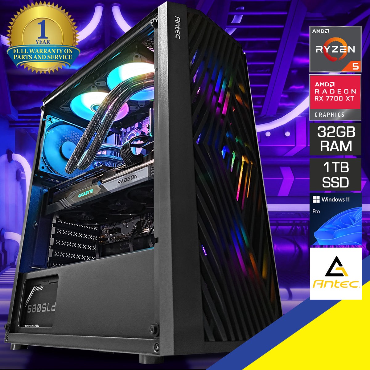 aurora-nx291-black-desktop-gaming-pc-amd-ryzen-5-7600-32gb-ram-1tb-ssd-rx-7700-xt-windows-11-pro