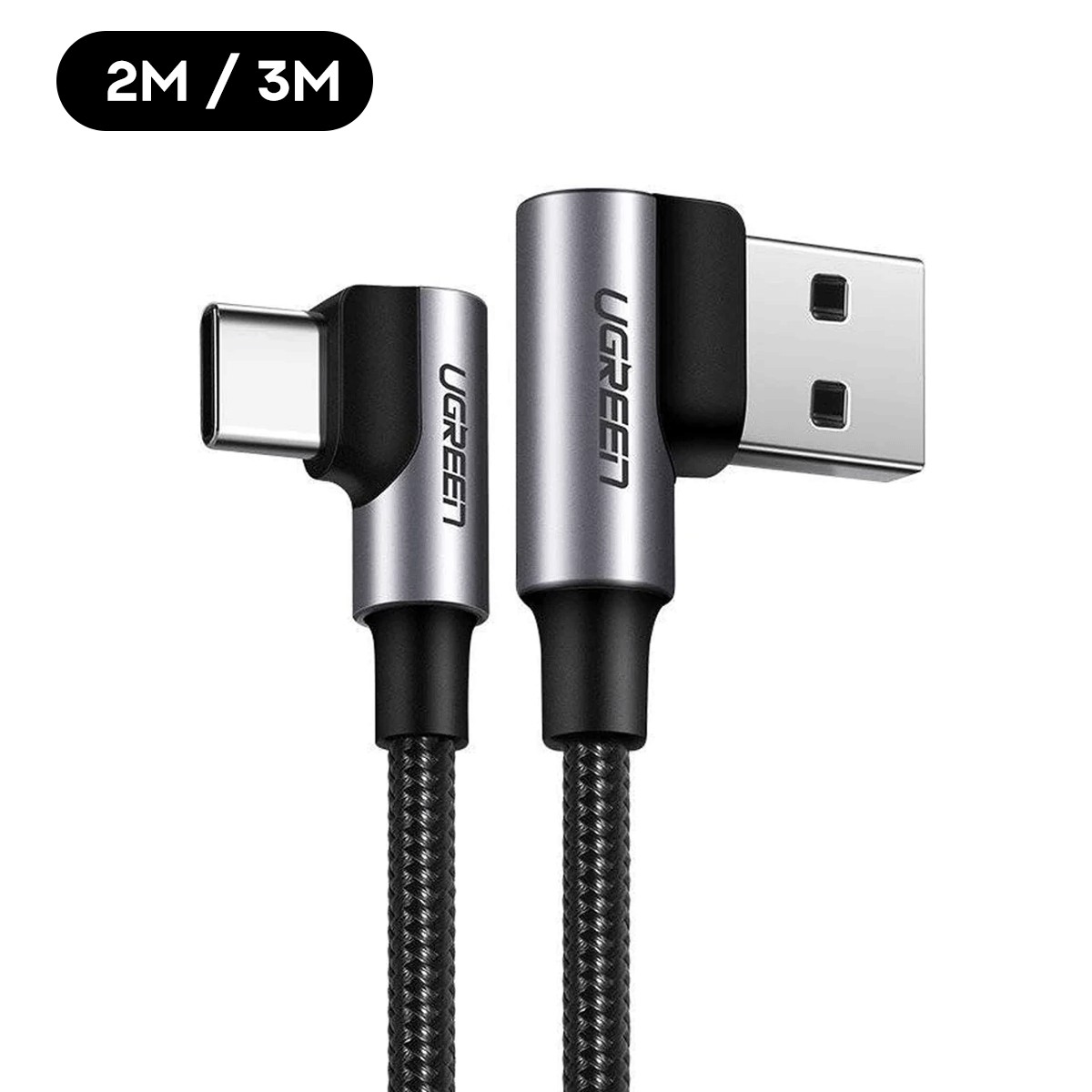 ugreen-usb-c-2-0-male-to-angled-usb-c-2-0-male-3a-data-cable-black-2m-3m-us255-50125-us255-80714