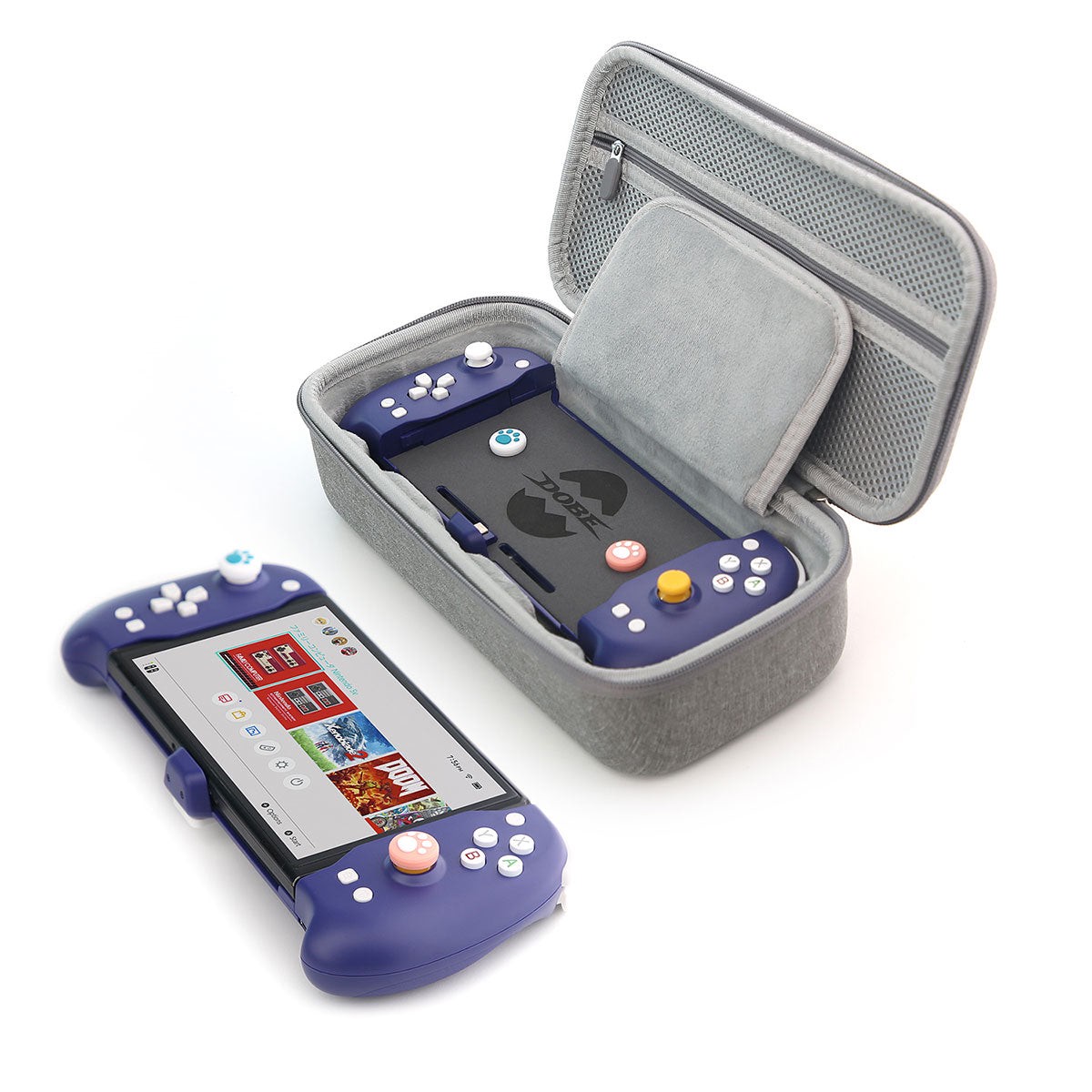 dobe-3-in-1-kit-for-switch-switch-oled-pro-grip-controller-blue-storage-bag-controller-rocker-cap-for-n-switch-n-switch-oled-tns-1188b