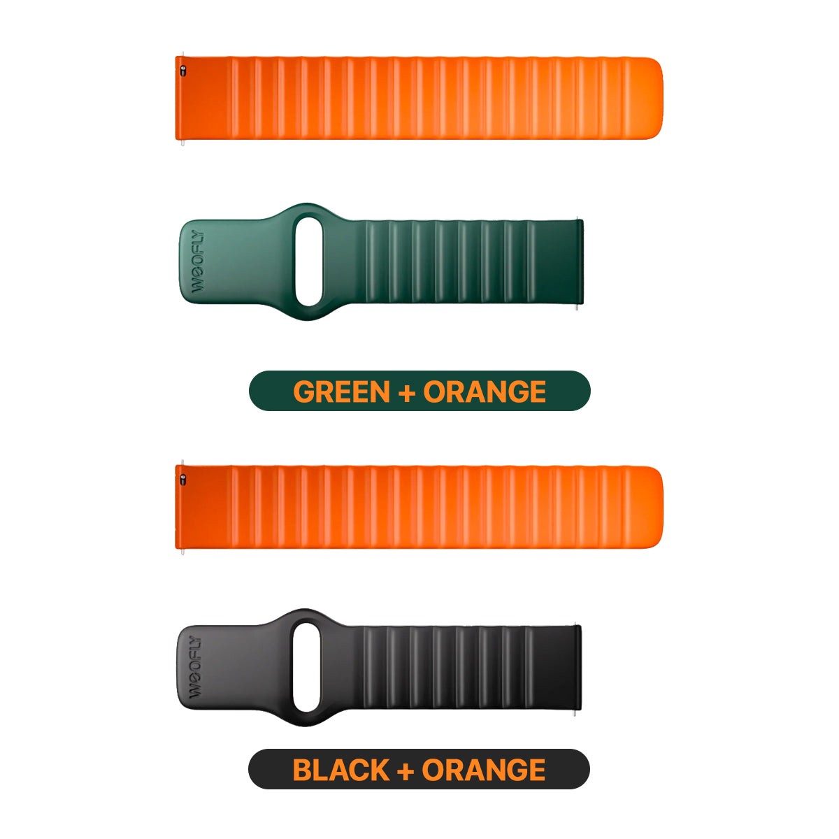 weofly-wf08-22mm-magnetic-watch-strap-black-orange-green-orange-wfwb864bl-wfwb864gn