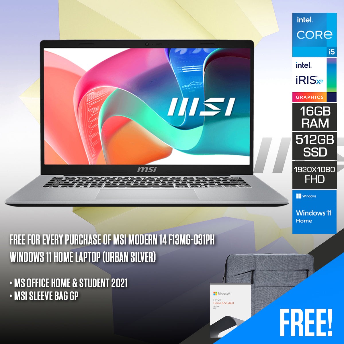 msi-modern-14-f13mg-031ph-laptop-urban-silver-14-fhd-1920x1080-ips-i5-1335u-16gb-ram-512gb-ssd-iris-xe-graphics-windows-11-home-ms-office-home-student-2021-msi-sleeve-bag-gp