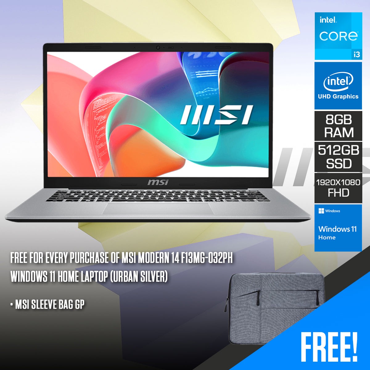 msi-modern-14-f13mg-032ph-laptop-urban-silver-14-fhd-1920x1080-ips-i3-1315u-8gb-ram-512gb-ssd-intel-uhd-graphics-windows-11-home-msi-sleeve-bag-gp