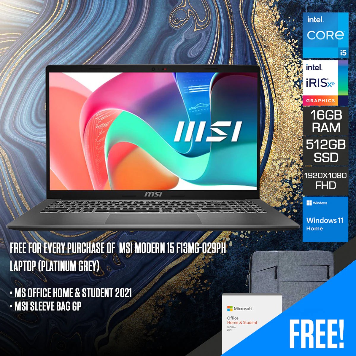 msi-modern-15-f13mg-029ph-laptop-15-6-fhd-ips-i5-1335u-16gb-ram-512gb-ssd-iris-xe-graphics-windows-11-home-ms-office-home-student-2021-msi-sleeve-bag-gp