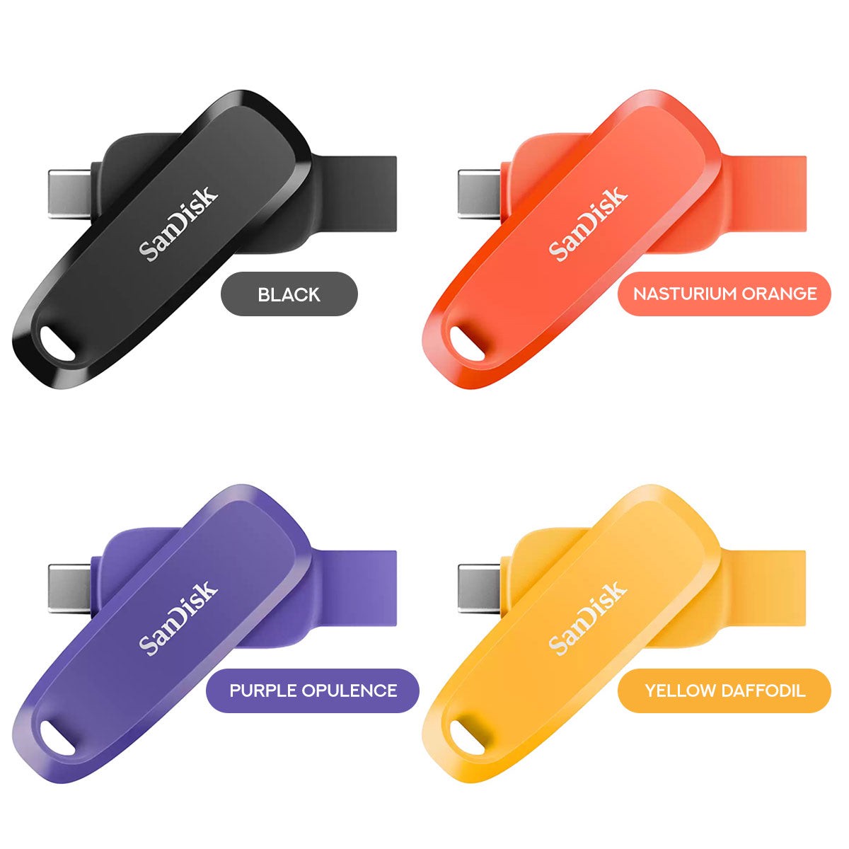 sandisk-phone-drive-for-android-128gb-black-nasturium-orange-purple-opulence-yellow-daffodil