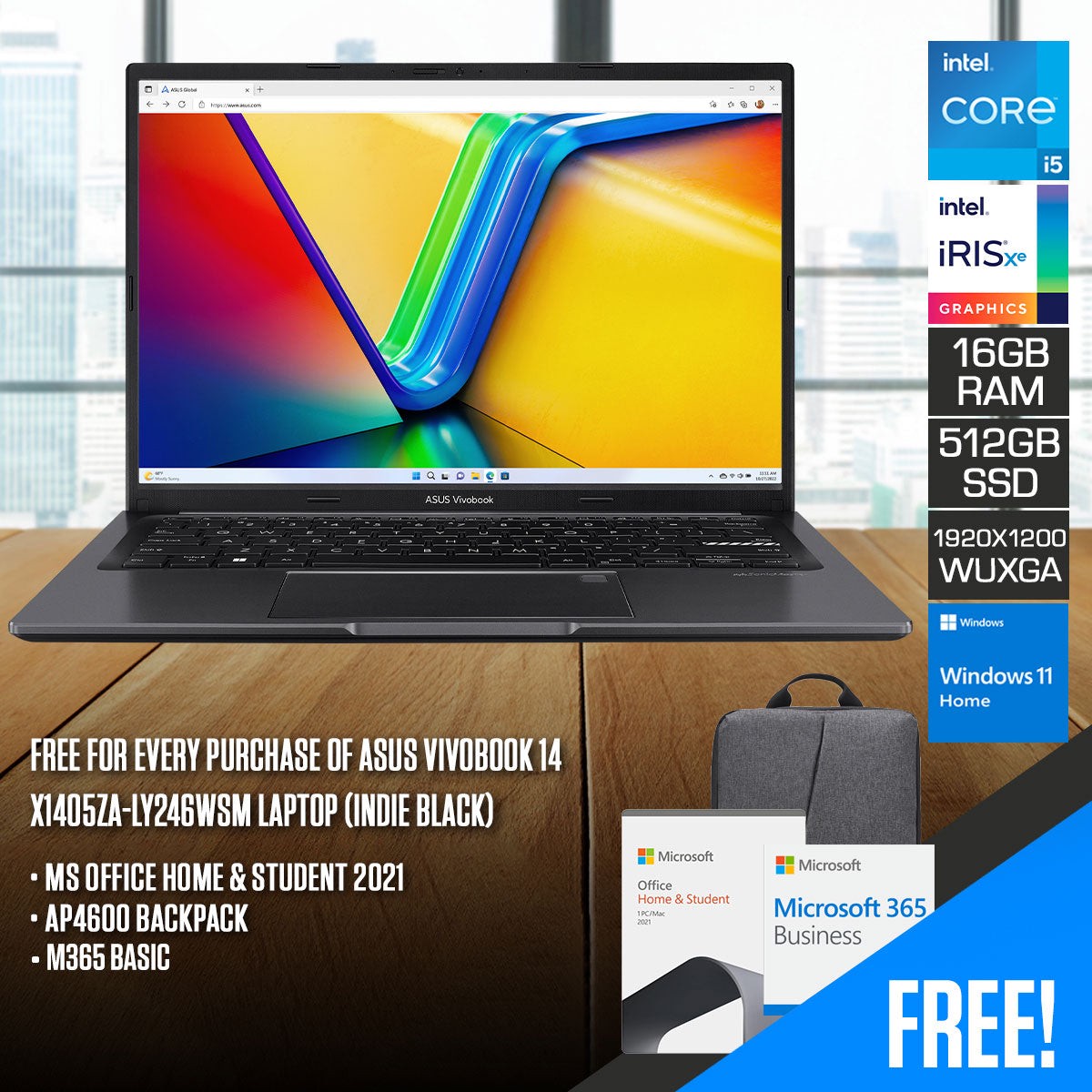 asus-vivobook-14-x1405za-ly246wsm-laptop-indie-black-14-wuxga-1920x1200-ips-i5-1235u-16gb-ram-512gb-ssd-intel-iris-xe-graphics-ms-office-home-student-2021-ap4600-backpack