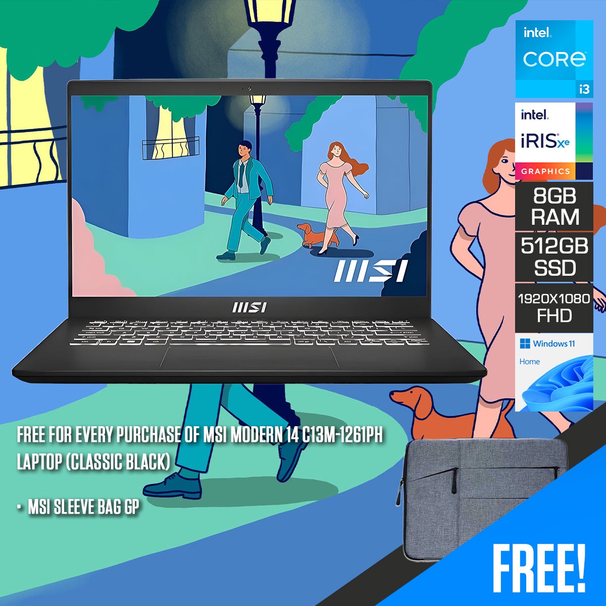 msi-modern-14-c13m-1261ph-laptop-classic-black-14-fhd-1920x1080-ips-i3-1315u-8gb-ram-512gb-ssd-iris-xe-graphics-windows-11-home-msi-sleeve-bag-gp