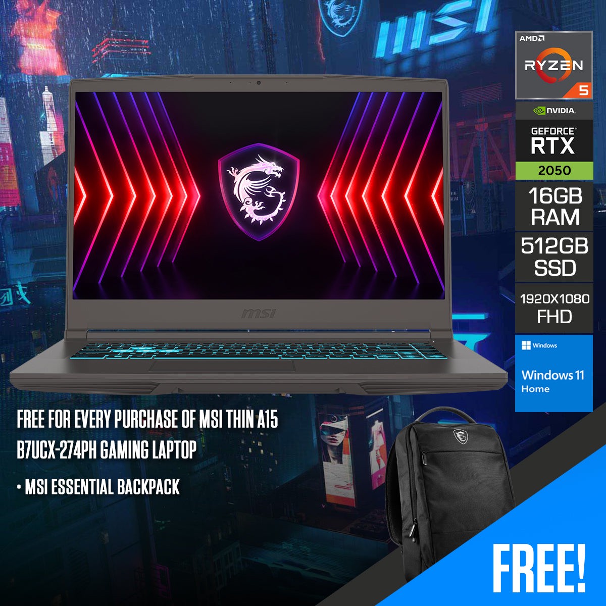 msi-thin-a15-b7ucx-274ph-gaming-laptop-15-6-fhd-1920x1080-ips-144hz-ryzen-5-7535hs-16gb-ram-512gb-ssd-rtx-2050-windows-11-home-msi-essential-backpack