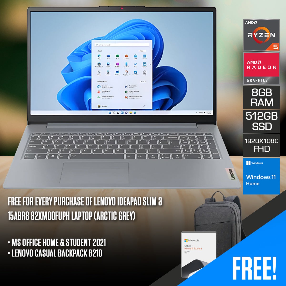 lenovo-ideapad-slim-3-15abr8-82xm00fuph-laptop-15-6-fhd-tn-ryzen-5-7430u-8gb-ram-512gb-ssd-integrated-amd-radeon-windows-11-home-ms-office-home-student-2021-lenovo-casual