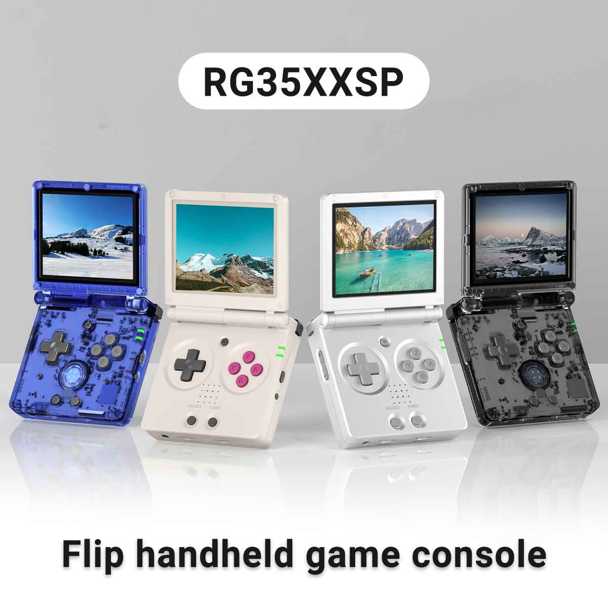 anbernic-rg35xxsp-retro-handheld-gaming-console-black-transparent-blue-transparent-gray-silver