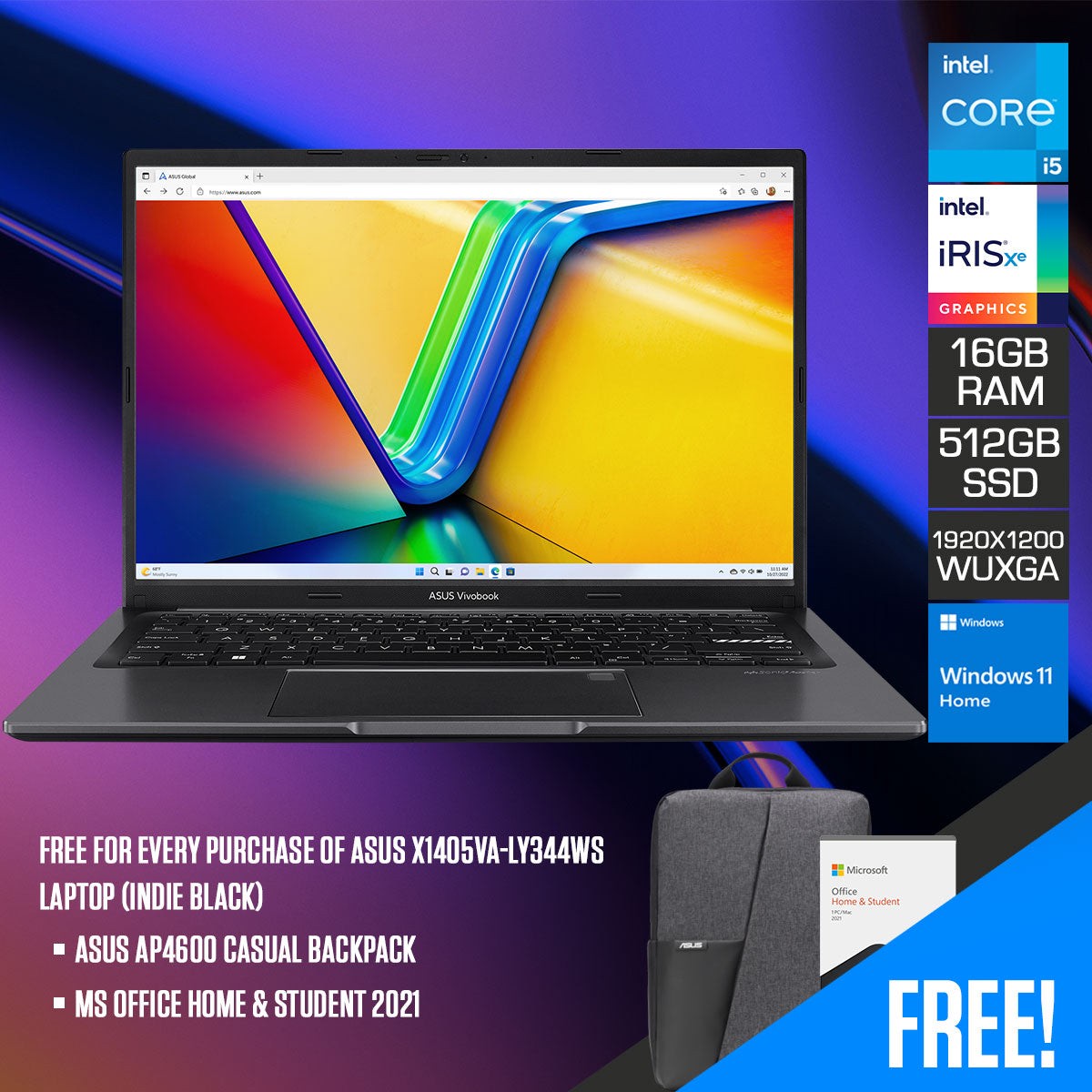 asus-x1405va-ly344ws-laptop-indie-black-14-wuxga-16-10-ips-i5-13500h-16gb-ram-512gb-ssd-iris-xe-windows-11-home-ms-office-home-student-2021-ap4600-backpack
