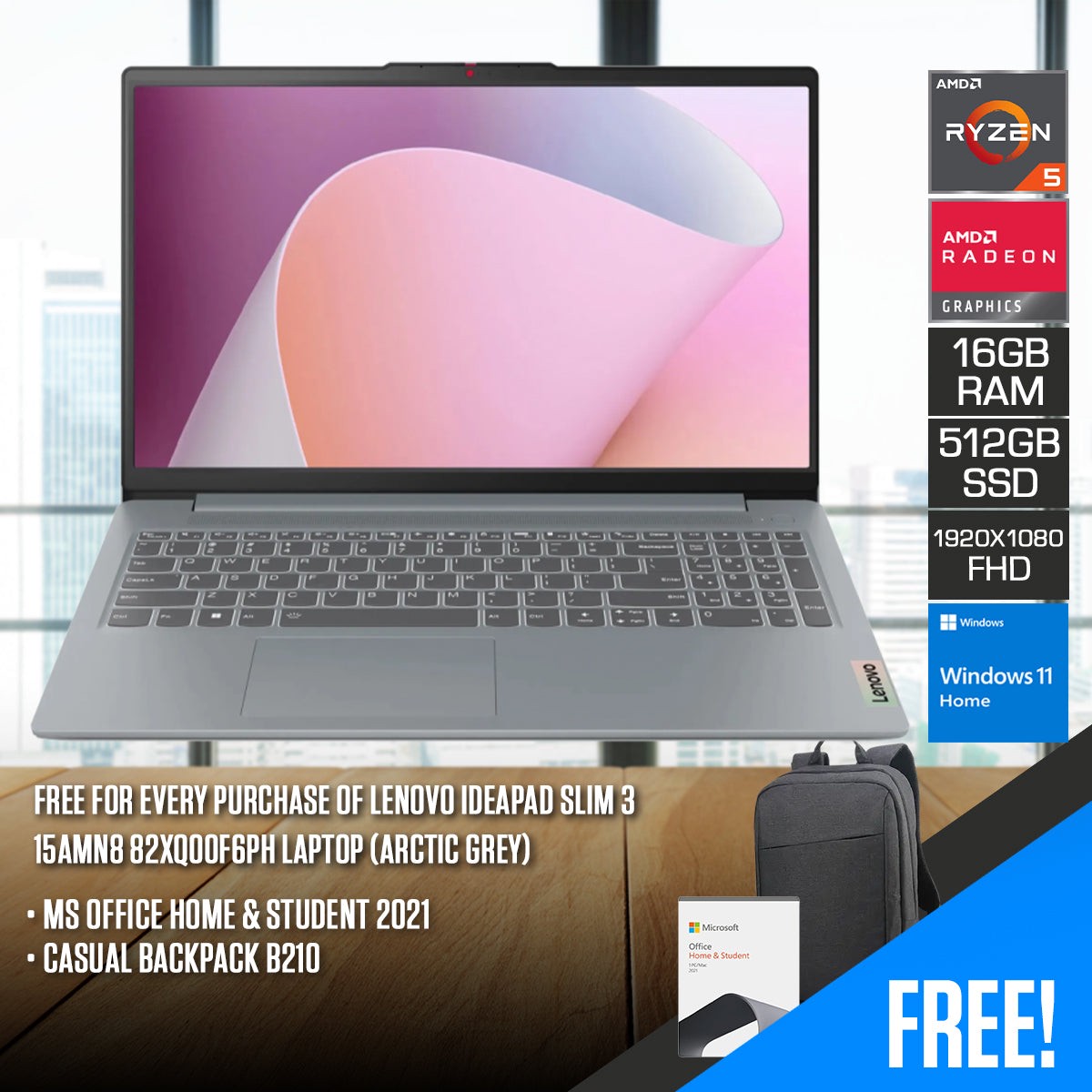 lenovo-ideapad-slim-3-15amn8-82xq00f6ph-laptop-15-6-fhd-ryzen-5-7520u-16gb-ram-512gb-ssd-integrated-amd-radeon-610m-graphics-windows-11-home-ms-office-home-student-2021-casual