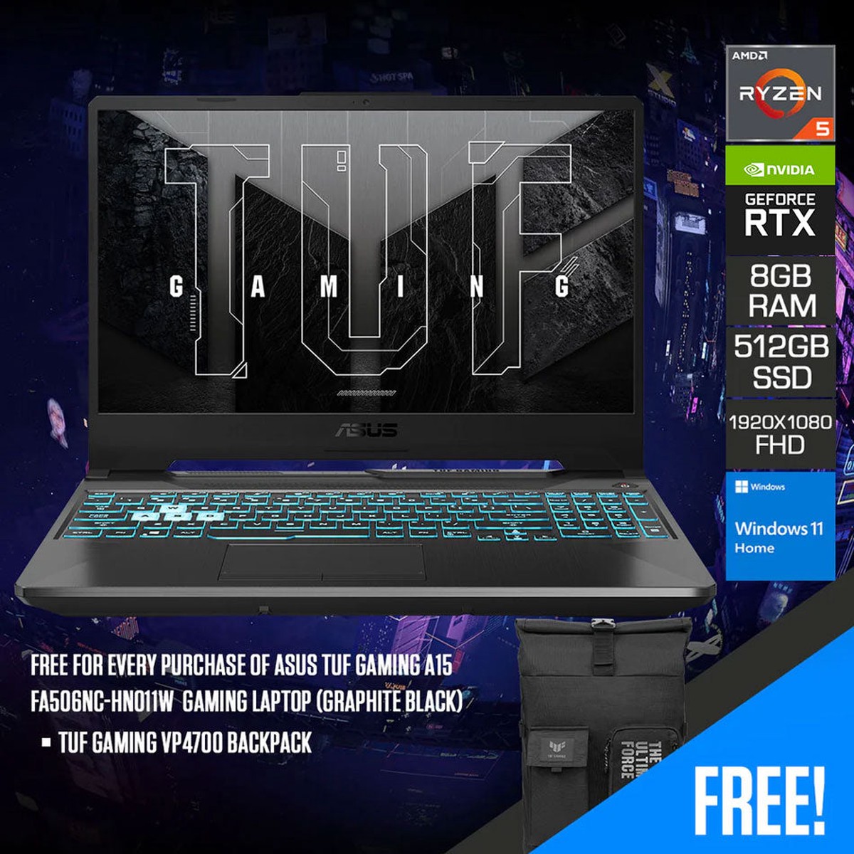 asus-tuf-gaming-a15-fa506nc-hn011w-gaming-laptop-graphite-black-15-6-fhd-1920x1080-ips-144hz-ryzen-5-7535hs-8gb-ram-512gb-ssd-rtx-3050-windows-11-home-tuf-gaming-vp4700-backpack