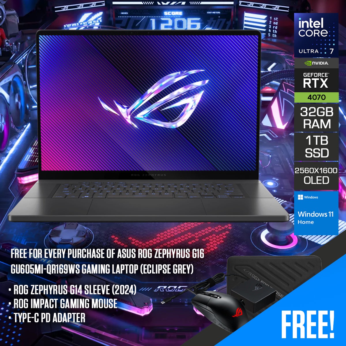 asus-rog-zephyrus-g16-gu605mi-qr169ws-gaming-laptop-16-2-5k-wqxga-oled-240hz-i7-ultra-155h-32gb-ram-1tb-ssd-rtx-4070-win-11-home-rog-zephyrus-g16-sleeve-rog-impact-gaming-mouse